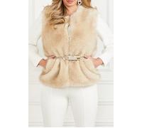 GUESS Honey Faux Fur Vest Fawn Taupe size XS | Vests Outlet | Women | Black XS