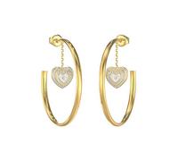 Guess Hoop Earrings with Mop Heart Shape Charm