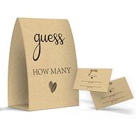 Guess How Many, Kraft, Bridal Shower Decorations, Bridal Shower Games - One Sign and 50 Cards(GUESS003)