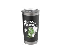 Guess I’ll Wait Funny Frog Bathroom Humor Stainless Steel Insulated Tumbler
