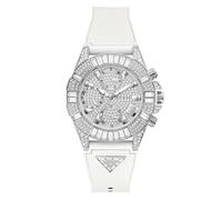 GUESS Iconic 40th Women's Analogue Watch with Round Dial Champagne White White GW0814L2, white