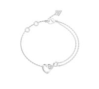 GUESS Iconique Women's Silver Tone Crystal Infinity & Heart Bracelet