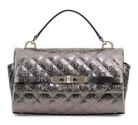 GUESS Idra Top Handle Flap Shoulder Bag Pewter Anthracite
