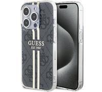 Guess IML 4G Gold Stripe Hard Case for iPhone 15Pro 6.1" Black - GUHCP15LH4PSEGK