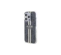 Guess IML 4G Gold Stripe Hard Case for iPhone 15 Pro Max 6.7" Black