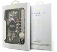 Guess IML Flowers Strap Case with MagSafe for iPhone 17 6.3" Black - GUHMP17SHFWBRCESK