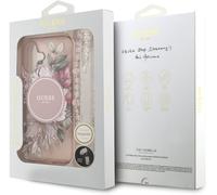 Guess IML Flowers Strap Case with MagSafe for iPhone 17 6.3" Pink