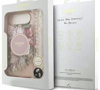 Guess IML Flowers Strap Case with MagSafe for iPhone 17 Air 6.5" Pink - GUHMP17MHFWBRCESP