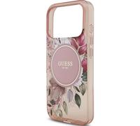 Guess IML Flowers Strap Case with MagSafe for iPhone 17 Pro 6.3" Pink - GUHMP17LHFWBRCESP