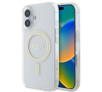 Guess IML Glitter Ring Case with MagSafe for iPhone 16 6.1" Clear - GUHMP16SHFGERET