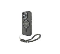 Guess IML Glitter With Pearl Strap MagSafe Case for iPhone 16 Pro Max 6.9" Black - GUHMP16XHGCRELSK