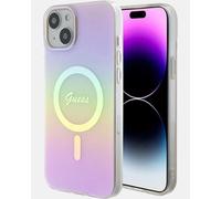 Guess Phone Case GUHMP15SHITSP for iPhone 15 6.1" IML Iridescent Hard Case MagSafe Pink