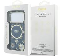 CG MOBILE Guess IML Peony Dot Compatible with MagSafe Case for iPhone 17 Pro (Blue)