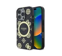 Guess IML Peony On 4G Background Case with MagSafe for iPhone 16 Pro 6.3" Black