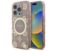 Guess IML Peony On 4G Background Case with MagSafe for iPhone 16 Pro Max Pink