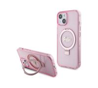 Guess IML Ring Stand Glitter For Magsafe Pink - iPhone 15