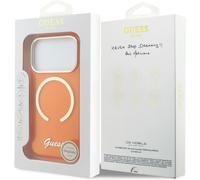 Guess IML Script Metal Logo Case with MagSafe for iPhone 17 Pro Max 6.9" Orange