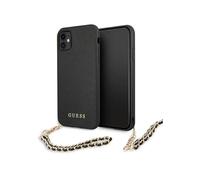 Guess iPhone 11 Case, Black - Saffiano Chain