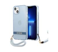 Guess iPhone 13 Mini Case GUHCP13SHTSGSB, Blue - Translucent Hardcase Stap
