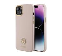 Guess iPhone 15 Plus Case, Pink - Silicone Logo Strass 4G