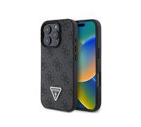 Guess iPhone 16 Pro Max Case [Official Licensed] by CG MOBILE | PU Leather 4G Case| Metal Logo with Strass Protective Case/Cover Designed for iPhone 16 Pro Max (6.9-Inch) 2024 - Black