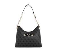 GUESS Izzy Top Zip Shoulder Bag Coal Logo