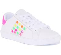 Guess Jacobb Lace Up Studded Womens Trainer White Pink US 3 - 8