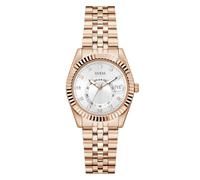 Guess JADA Women's Rose Gold Stainless Steel Bracelet Mineral Glass Silver Dial 3 Bar Case Diameter 34mm GW0936L4