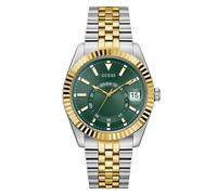 Guess Jaden Men’s 42mm Two Tone Green Dial Multifunction Watch - Recycled Steel / Mineral Lens