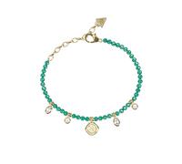 Guess Jaipur Splendor Women's Beaded Charm Bracelet with Green Crystals