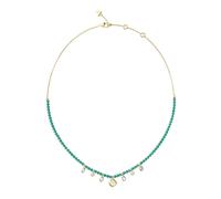 Guess Jaipur Splendor Women's Beaded Charm Necklace with Green Crystals