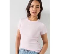 Guess Jeans Gj Short Sleeve Ribbed T-Shirt, Pink, Size S, Women Pink