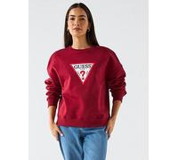 Guess Jeans Iconic Triangle Sweatshirt, Red, Size Xl, Women Red
