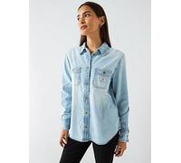 Guess Jeans Long Sleeve Denim Shirt, Blue, Size Xl, Women Blue