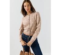 Guess Jeans Sarah Long Sleeve Cardigan, Beige, Size L, Women Beige