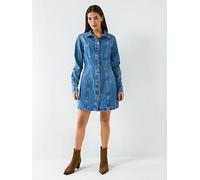 Guess Jeans Seamed Denim Shirt Dress, Blue, Size L, Women Blue