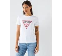 Guess Jeans Short Sleeve Slim Iconic T-Shirt, White, Size Xl, Women White