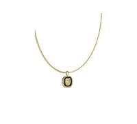 Guess Jewellery Gents 21" Lion 18mm Charm Necklace UMN04002YGBK - Refined - Stainless Steel / Agate