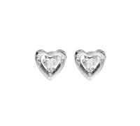 Guess Beloved Women's Silver Crystal Heart Earrings JUBE06097JWRHT/U | Acotis - Stainless Steel / Crystal