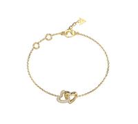 Guess Jewellery Guess Beloved Interlinking Hearts CZ Gold Tone Bracelet 1.5cm, 17.2cm + 3.8cm
