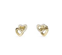 Guess Jewellery Guess Beloved Interlinking Hearts CZ Gold Tone Stud Earrings 1.5cm