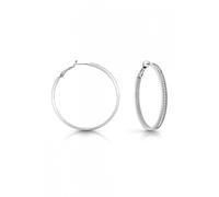 GUESS Color My Day Rhodium Plated Crystal Hoop Earrings