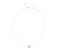 Guess Womens G Crystal 16-18" G Coin Pave Necklace UBN05446RH - - Steel / Crystal / Rhodium Plated