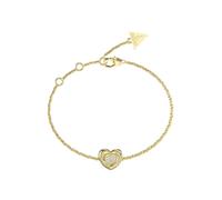 Guess Jewellery Guess L.O.V.E Pave Heart Gold Tone Bracelet 1.4cm, 22cm