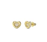 Guess JUBE05466JWYG Women's Gold Heart Stud Earrings