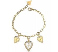 Guess Jewellery Guess Love Me Tender Gold Tone Triple Heart Bracelet 17-21cm