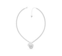 Guess Jewellery Guess My Feelings 16-18" Trust Your Heart Charm Silver Necklace UBN70038 - Stainless Steel / Rhodium Plated / Crystal