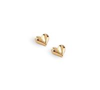 Guess Jewellery Guess Sterling Silver Fluid Heart Gold Tone Stud Earrings 1.5cm x 0.95cm