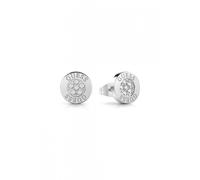 Guess Jewellery Guess Studs Party Silver Tone 10mm Logo Button Stud Earrings