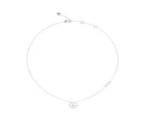 Guess Jewellery Heart Charm Crystals Necklace - Stainless Steel / Crystal